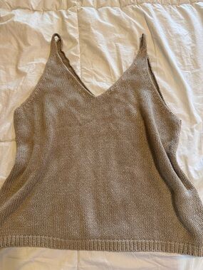 H&M Neutral Taupe Knit V-Neck Camisole